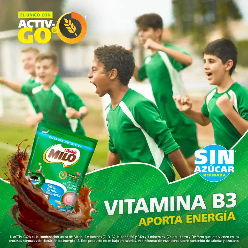 Bebida achocolatada con malta MILO NUTRIFIT menos azucares* x 750g
