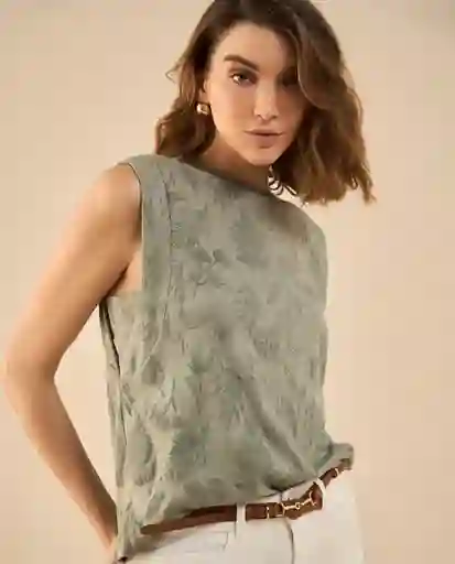 Camiseta Enigma Preteñido Verde Talla S 402G005 Esprit