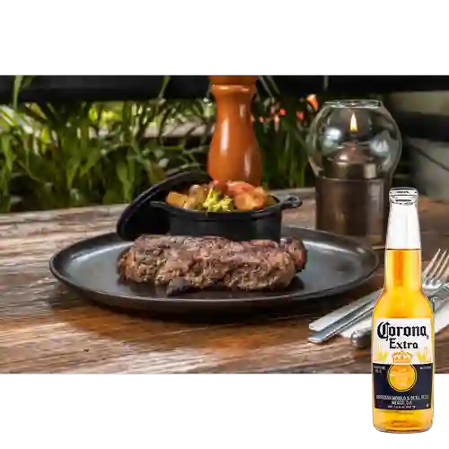 Combo Bife Al Barril + Corona 330 ml