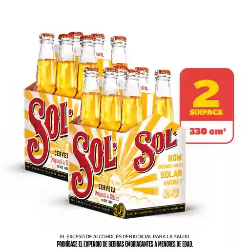 Pack X 12 Cerveza Sol Botella 330 Ml
