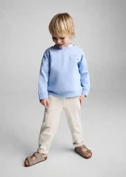 Sudadera Pique Celeste Talla 66 Niños Mango