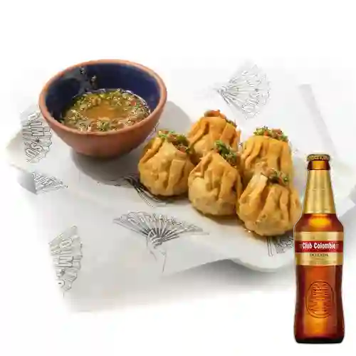 Combo Momos de Chorizo + Club Colombia Dorada 350 ml