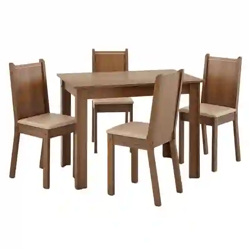 Comedor 4 Sillas Rectangular Ana Rustic Perla