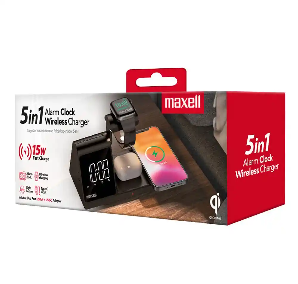 Cargador Inala Reloj Desp 5en1 Maxell 348622