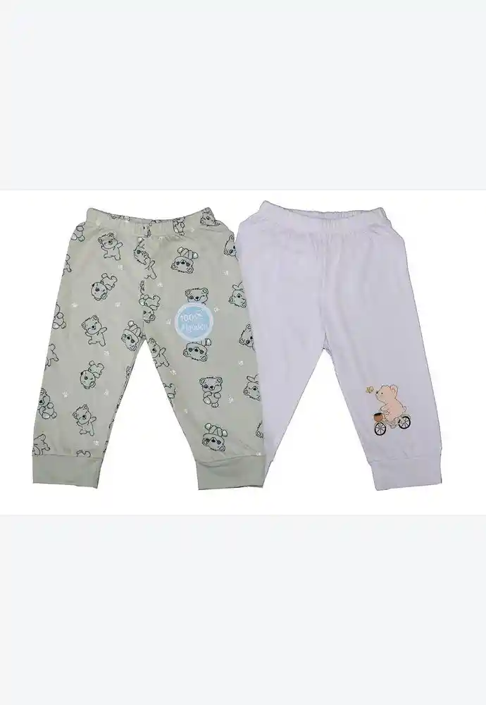 Pantalón Set X2 100% Alg 6/12 Mese-verde