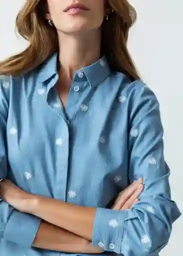 Camisa Mujer Azul Indigo Medio L Naf Naf