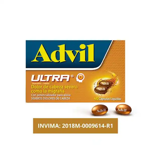 Advil Ultra Ibuprofeno Alivio De Dolores De Cabeza Severos X 40