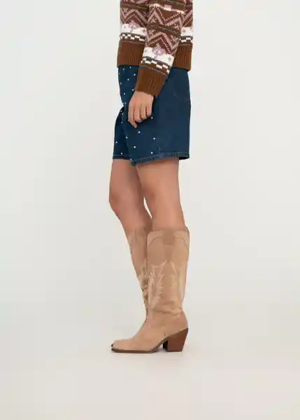 Short Elin Mujer Azul Indico Oscuro Talla 8 459G351 Naf Naf