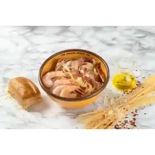 Cheesebonara Camarón & Bebida