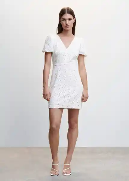 Vestido Dakota Blanco Talla 18 Mujer Mango