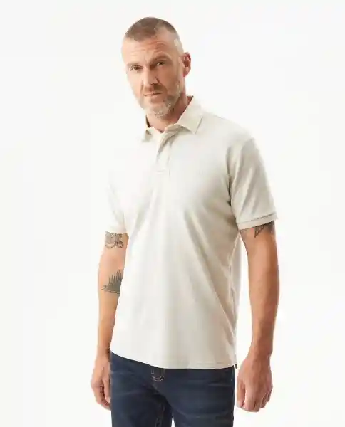 Camiseta Polo Contrast Collar Beige Avena Medio T.XS Chevignon