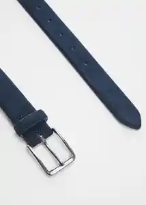 Cinturón Suede Navy Talla 80 Hombre Mango