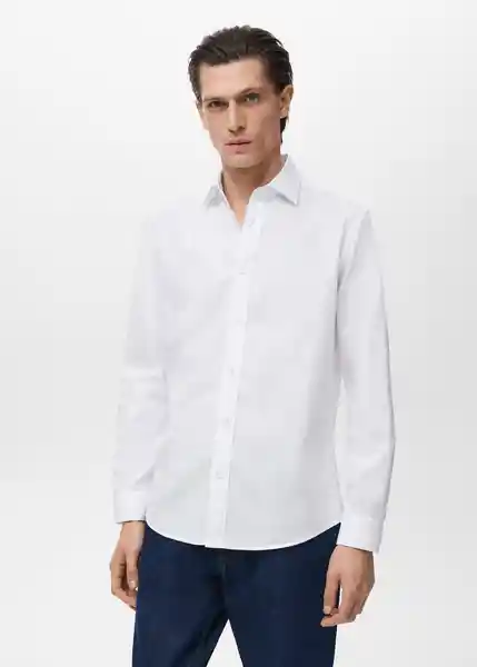 Camisa Play Blanco Talla L Hombre Mango