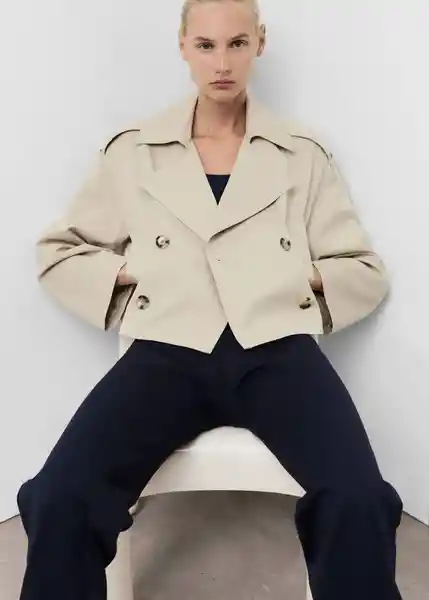 Pantalón Brin Navy Talla XL Mujer Mango