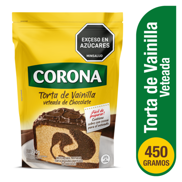 Corona Premezcla Torta de Vainilla Veteada de Chocolate 450 g