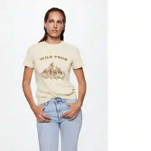 Camiseta Arizona Beige Talla L Mujer Mango