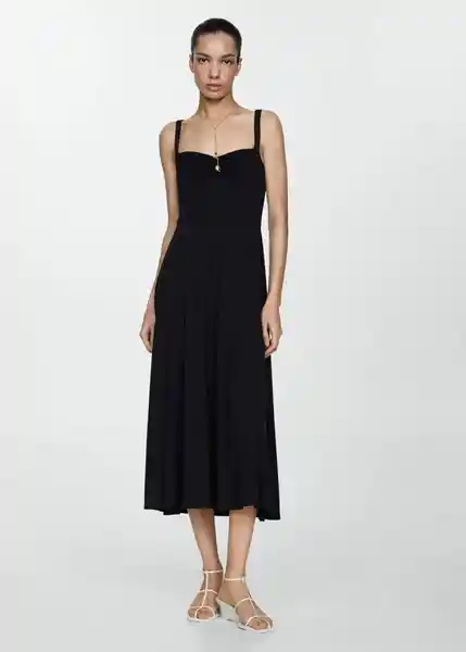 Vestido Cali Negro Talla L Mujer Mango