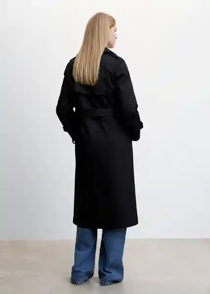 Gabardina Trench Lolipop Negro Talla M Mujer Mango