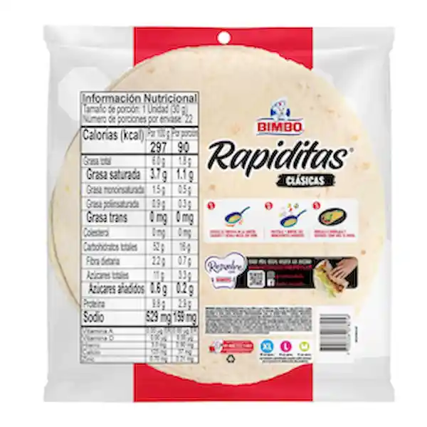 Bimbo Tortillinas Rapiditas Tamaño M