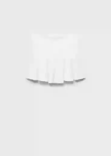 Top Peplum Blanco Talla M Mujer Mango