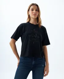 Camiseta Mujer Negro Talla M 609F002 Americanino