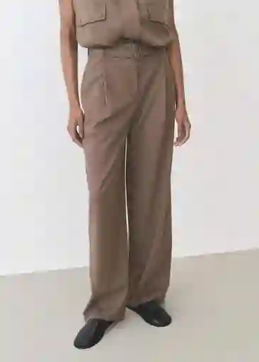 Pantalón Oliana Topo Talla 38 Mujer Mango