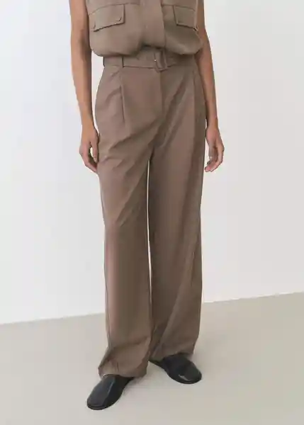 Pantalón Oliana Topo Talla 38 Mujer Mango