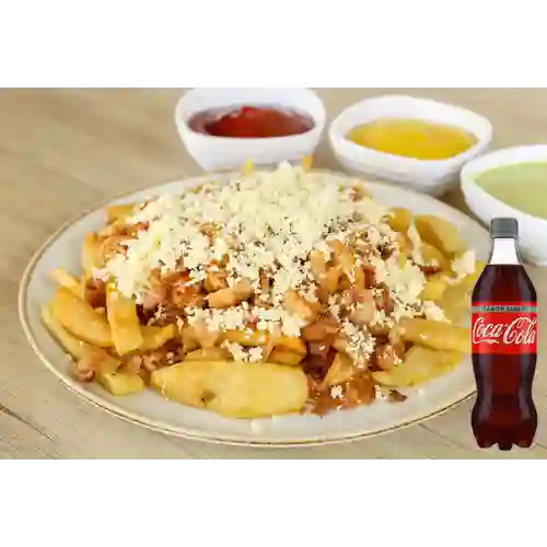 Combo Papas Pollo + Coca-Cola Sabor Ligero 400 ml