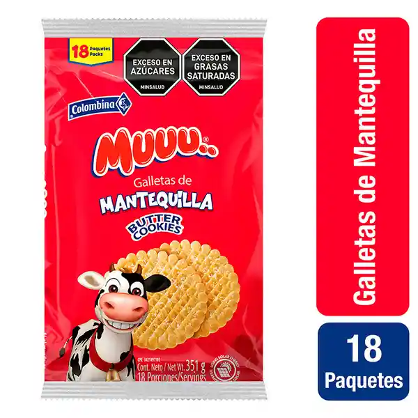 Muuu Galletas de Mantequilla por 18 und