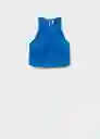 Top Milly Azul Talla S Mujer Mango