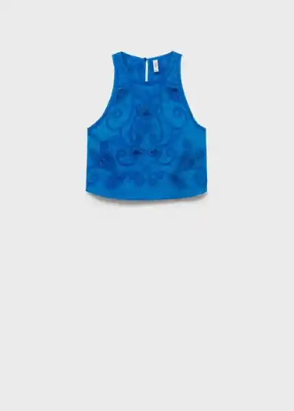 Top Milly Azul Talla S Mujer Mango