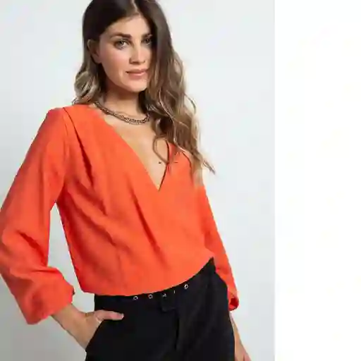 Camisa Nux Mujer Naranja Lirio Medio Talla S 412F333 Naf Naf