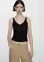 Top Gymnasti Negro Talla S Mujer Mango