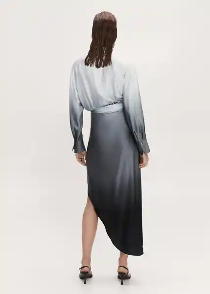 Vestido Musti Gris Talla S Mujer Mango