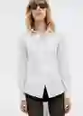 Camisa Silvy Blanco Talla L Mujer Mango