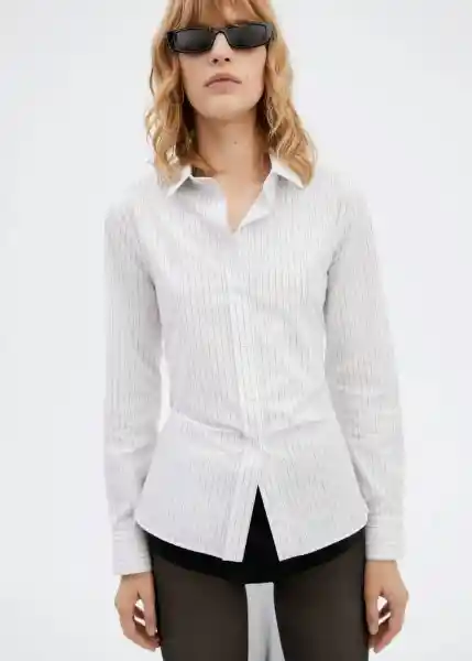 Camisa Silvy Blanco Talla L Mujer Mango