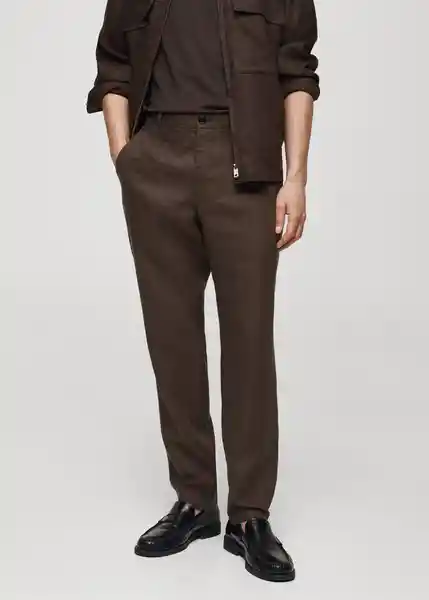 Pantalón Oyster Chocolate Talla 46 Hombre Mango