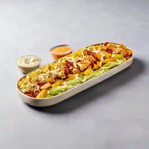 Salchipapa Suiza