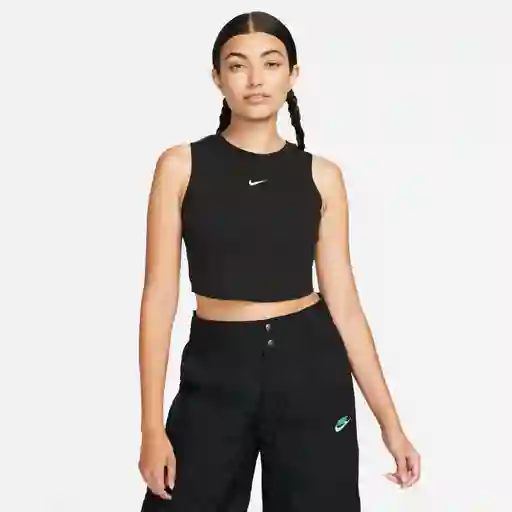 Nike Crop Nsw Essntl Rib Tank Mujer Negro XS