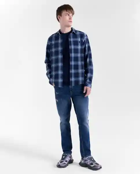 Camisa Hombre Azul Talla M 819G503_AZU194024 Americanino