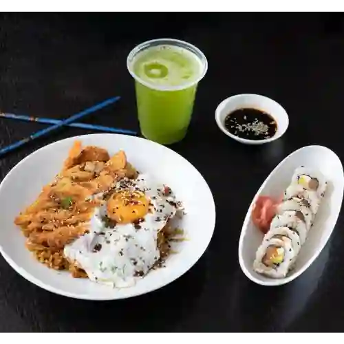 6 Bocados de Sushi con 1 Plato Fuerte y 1 Bebida