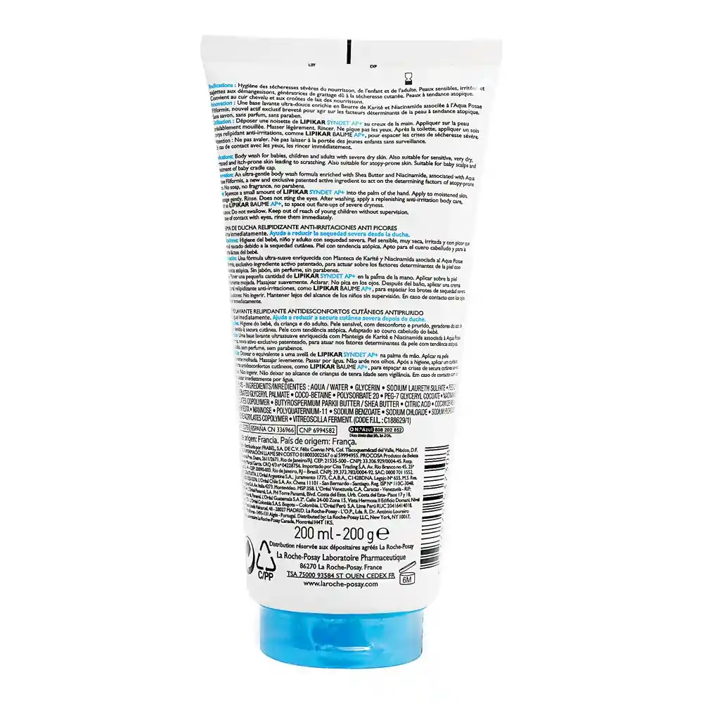 La Roche-Posay Crema Corporal Lipikar Syndet Ap+