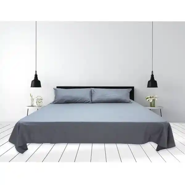 Sábana Cama Sencilla Gris Claro Empaque Tela