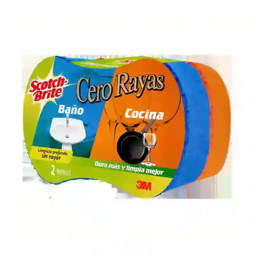 Scotch Brite  Esponja Cero Rayas para Baño y Cocina 