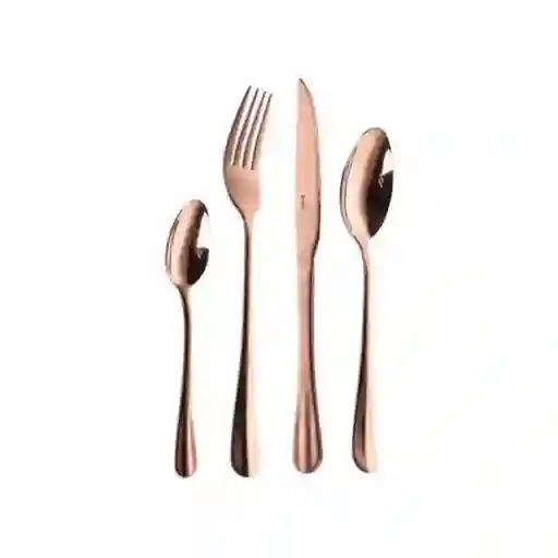 Juego 24 Pzs Cubierto Acero Inoxidable Capri Copper Kw Sm1441c