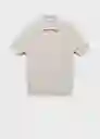 Camiseta Polo Flew Hielo Talla S Hombre Mango