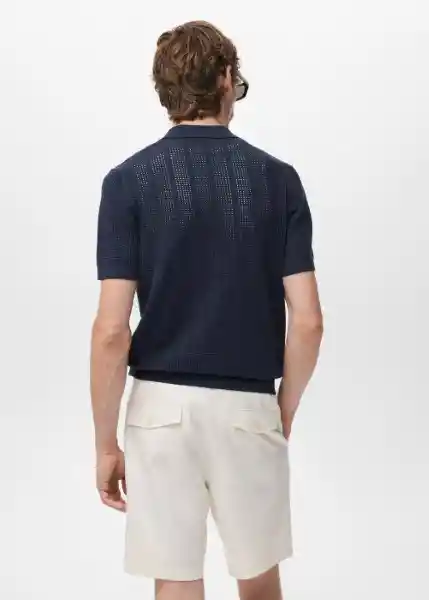 Camisa Azafran-H Navy Talla M Hombre Mango