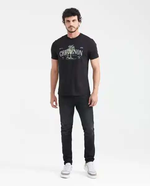 Camiseta Graphic Negro Sombrío Ultra Oscuro T. M Chevignon