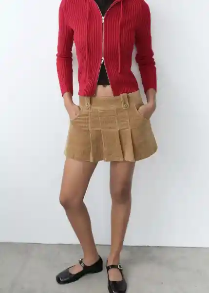 Falda Jimmy Khaki Talla 40 Mujer Mango