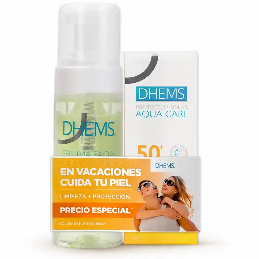 Dhems Kit Solar Aqua Color +50 + Espuma Facial